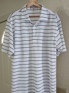 Peter Millar Summer Comfort Striped Golf Polo Shirt - Men's XL - Golf Classic